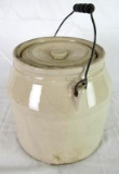 Antique Stoneware Lidded 2 Gallon Crock or Pot