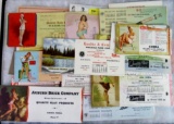 Huge Lot (45) Antique Advertising Ink Blotters w/ Pin-Up