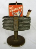 Antique Cast Iron & Bronze Figural Cigar Match Holder