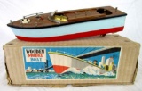 Antique c. 1940's/50's Japan Wood Battery Op Boat Toy in Original Box