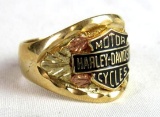 Vintage 10 Kt Gold Harley Davidson Men's Ring