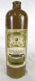 Antique Stoneware Liquor Bottle/ Paper label- Detroit, Michigan