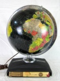 Excellent Art Deco Replogle Lighted Desk or Library Globe (Glass Sphere)