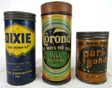 (3) Antique Gas & Oil Tube/ Tire Patch Repair Cans- Para Bond, Corona, Dixie