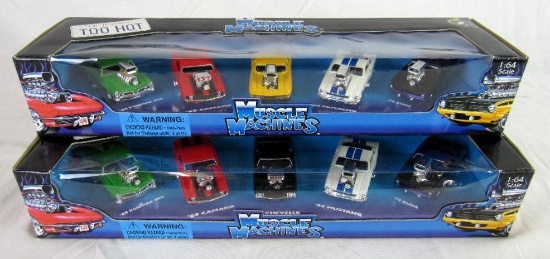 Lot (2) Muscle Machines 1:64 5-Car Boxed Sets Sealed