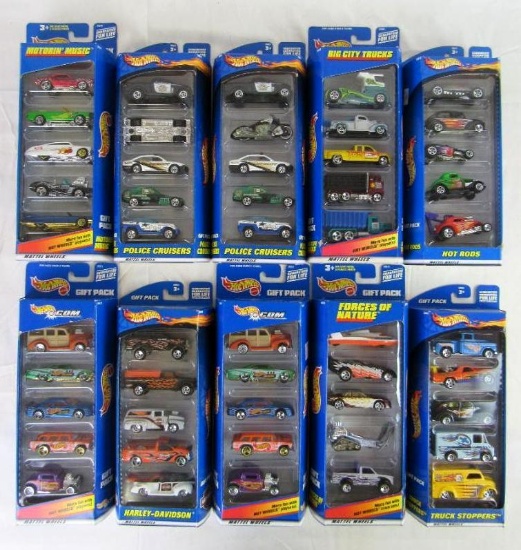 Lot (7) Hot Wheels 5-Car Gift Packs Sealed