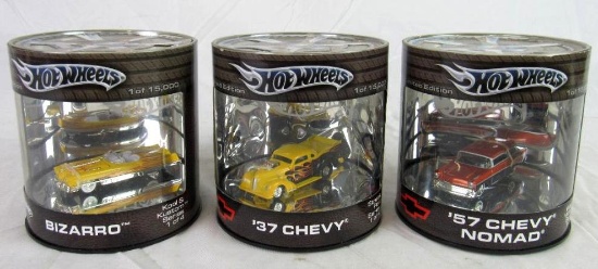 Lot (3) Hot Wheels Oil Can Series w/ Real Riders MIP