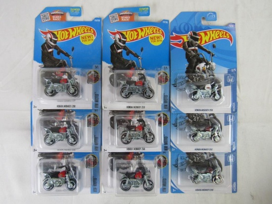 Lot (9) Hot Wheels Honda Monkey Z50 Mini-Bikes