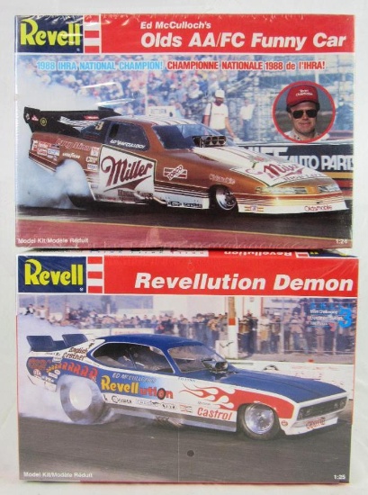 Lot (2) Revell 1:24 Funny Car Model Kits