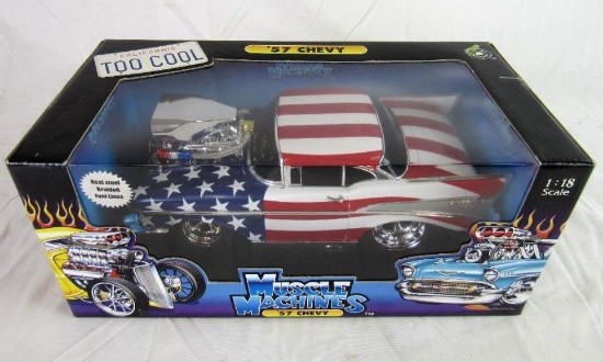 Muscle Machines 1:18 '57 Chevy "Stars N Stripes" Sealed MIB