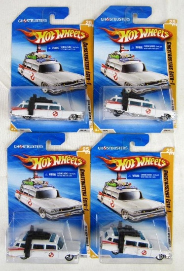 Lot (4) Hot Wheels 2010 New Models Ghostbusters Ecto-1 Sealed