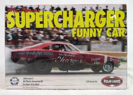 Polar Lights 1:25 Scale NHRA Mr. Norm's Supercharger Funny Car Model Kit Sealed