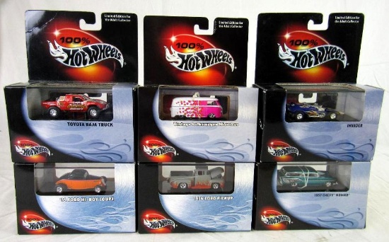 Hot Wheels 100% Black Box 1:64- Real Riders- Lot (6)