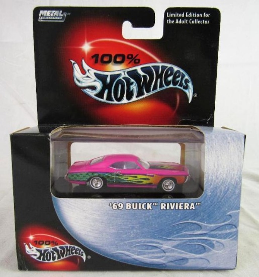 Hot Wheels 100% Black Box 1:64 69 Buick Riviera- Real Riders- MIB
