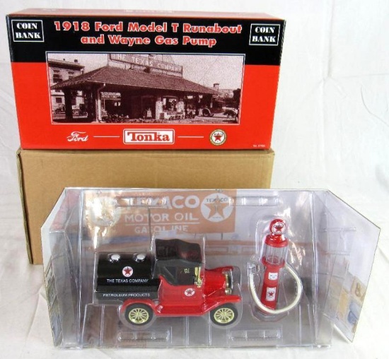 Tonka 1:24 Texaco Ford Model T Runabout & Wayne Gas Pump- Diecast