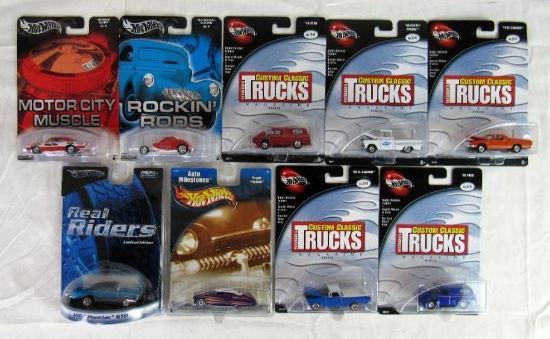 Hot Wheels Lot (9) Real Rider Tires- Auto Milestones, Motor City Muscle, Custom Trucks++