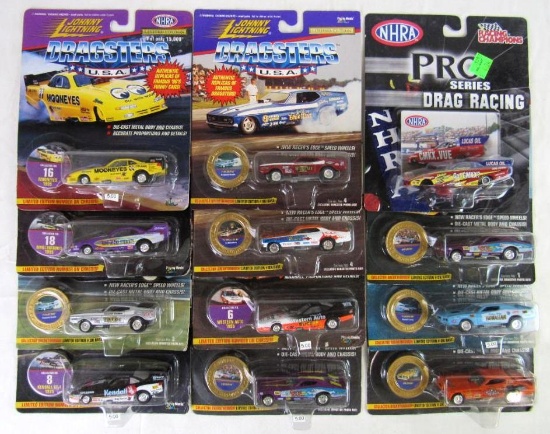 Lot (12) Johnny Lightning 1:64 Dragsters USA MOC
