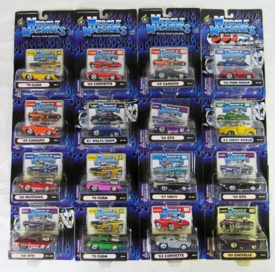 Lot (16) Muscle Machines 1:64 Diecast Sealed