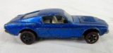 Vintage 1968 Hot Wheels Redline Custom Mustang- USA- Blue/ Tan Interior