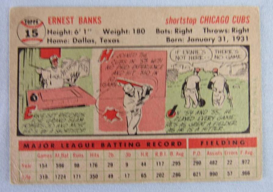 1955 Topps #28 Ernie Banks PSA 2 Graded Baseball Card MLB