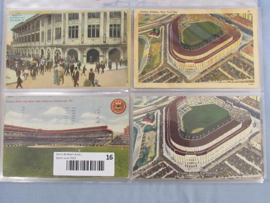 Excellent Lot (28) Vintage & Antique Baseball Stadium Postcards. Forbes, Yankee, Comiskey ++