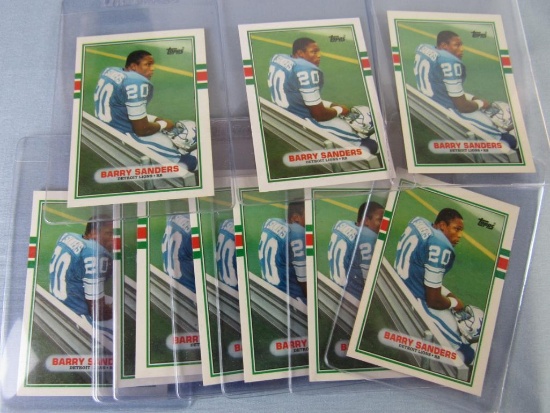 Lot (11) 1989 Topps Traded Football #83T Barry Sanders RC Rookie Cards