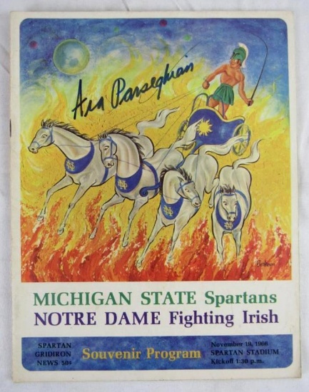 1966 Michigan State vs. Notre Dame Football Program Signed by Ara Parseghian