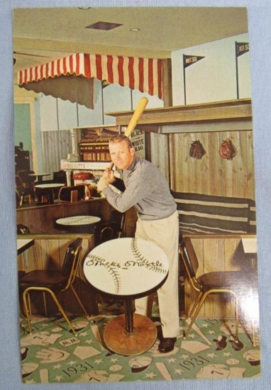 Outstanding 1956 Mickey Mantle Holiday Inn Postcard