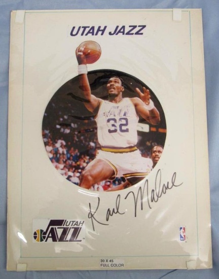 Karl Malone Signed Utah Jazz Display Piece