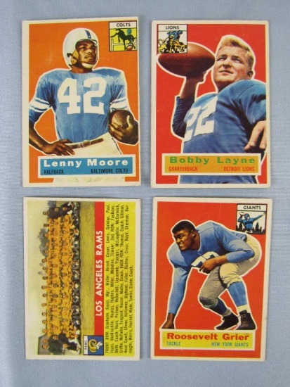 Lot (4) 1956 Topps Football Cards w/ Stars & RC's