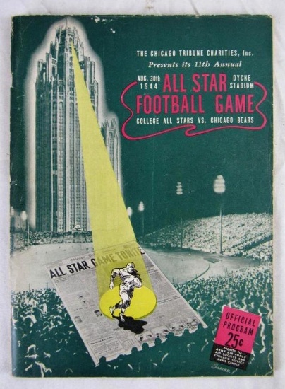 Rare 1944 College All Stars vs. Chicago Bears Program
