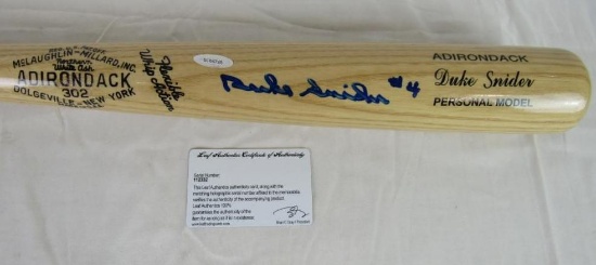 Authentic Signed Duke Snider Adirondack Baseball Bat w/ #4 Inscription. Leaf COA