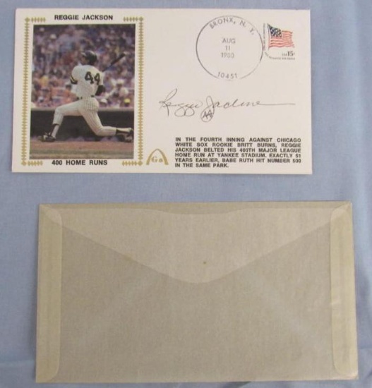 Reggie Jackson 1980 Signed First Day Cover Envelope