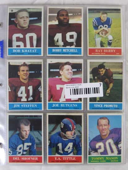 Lot (65) 1964 Philadelphia Football Cards w/ Stars