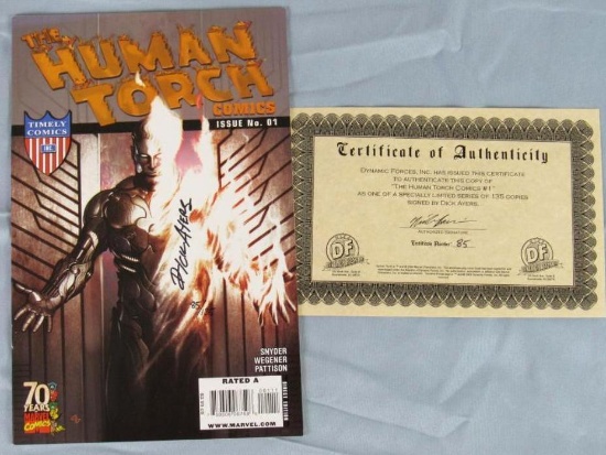 Human Torch Comics #1 (2009) Dynamic Forces Edition Signed by Dick Ayers