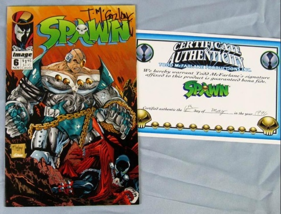 Spawn #6 (1992) Signed by Todd McFarlane/ COA from Todd McFarlane Productions