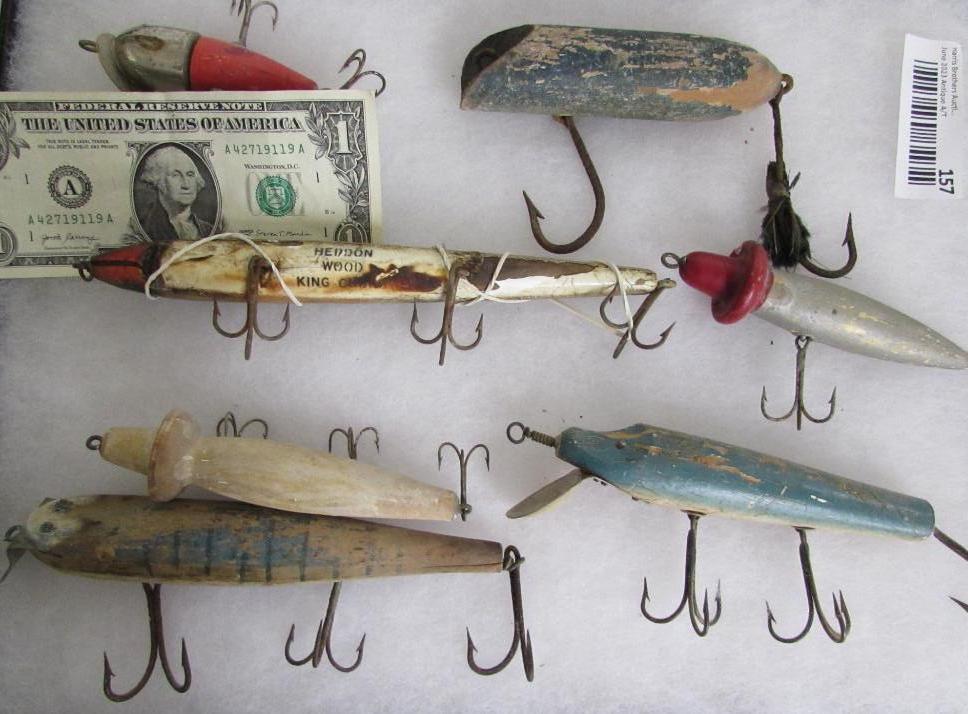 Lot (7) Large Antique Wood Fishing Lures. Creek | Proxibid