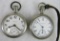 Lot (2) Antique Elgin Pocketwatches in Silverode Cases