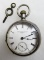 Rare Antique Independent Watch Co. 18s Key Wind/ Key Set Pocket Watch w/ Silver Case