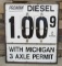 Vintage Premium Diesel Gas Station Metal Price Sign 