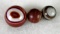 Lot (3) Early Banded Agate Stone Marbles