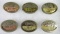 Lot (6) Antique Fisher Body Employee Worker / Plant Badges. Los Angeles, Chicago, Grand Blanc +