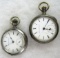Lot (2) Antique Larger Size Elgin Pocket Watches in Coin Silver Cases