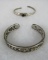 Lot (2) Vintage Sterling Silver Native American Bracelets
