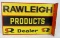 Antique Rawleigh Products Metal Double Sided Flange Sign