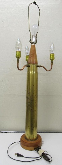 Large 29" WWII Era Trench Art Lamp