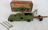 Antique Hubley Bell Telephone Metal Truck w/ Trailer in Original Box
