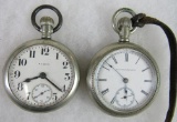 Lot (2) Antique Elgin Pocketwatches in Silverode Cases