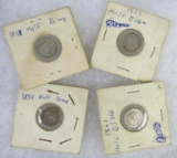 Lot (4) US Half Dimes Silver Coins- 1853, 1854, 1857, 1861