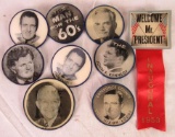 Kennedy/Eisenhower & More Group of (9) Vintage Variview Flicker Pinback Buttons